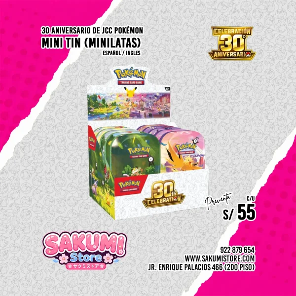 (PREVENTA) Mini Tins 30 Aniversario Pokémon TCG